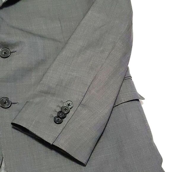 Banana Republic BR Monogram Charcoal Slim Fit Double Bent Italian Wool Blazer - Picture 9 of 13